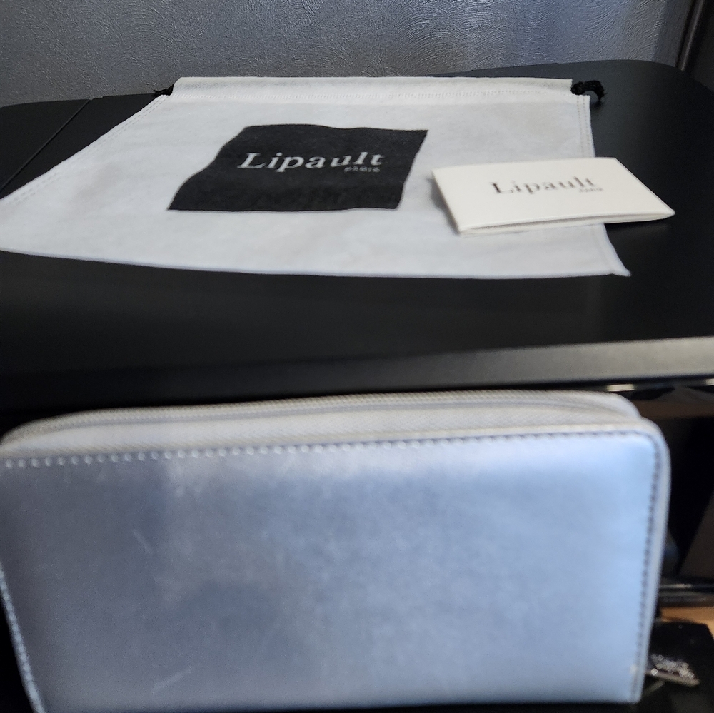 LIPAULT Paris Silver New Bowling Bag Tote + Wallet - Picture 9 of 11